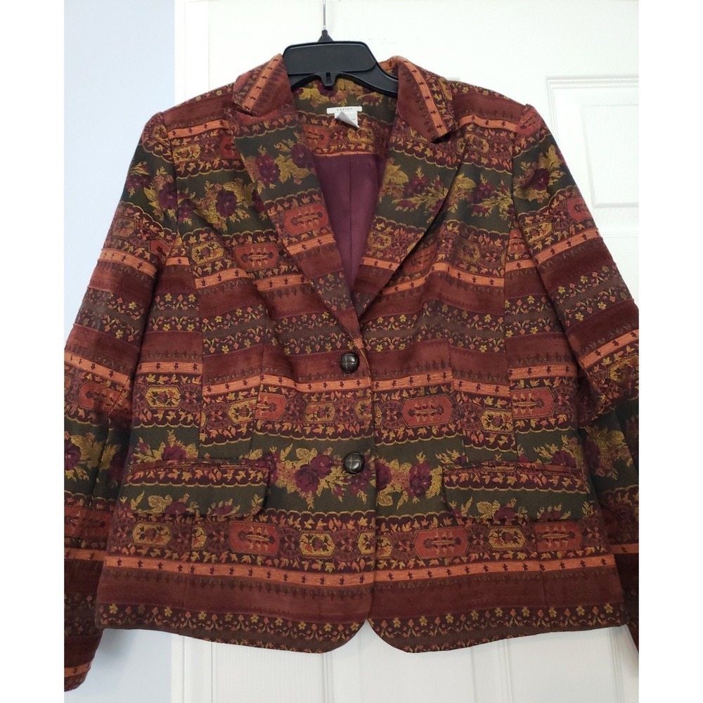Evelyn Womans Blazer Size 12 Burgundy, Short - Picture 2 of 4